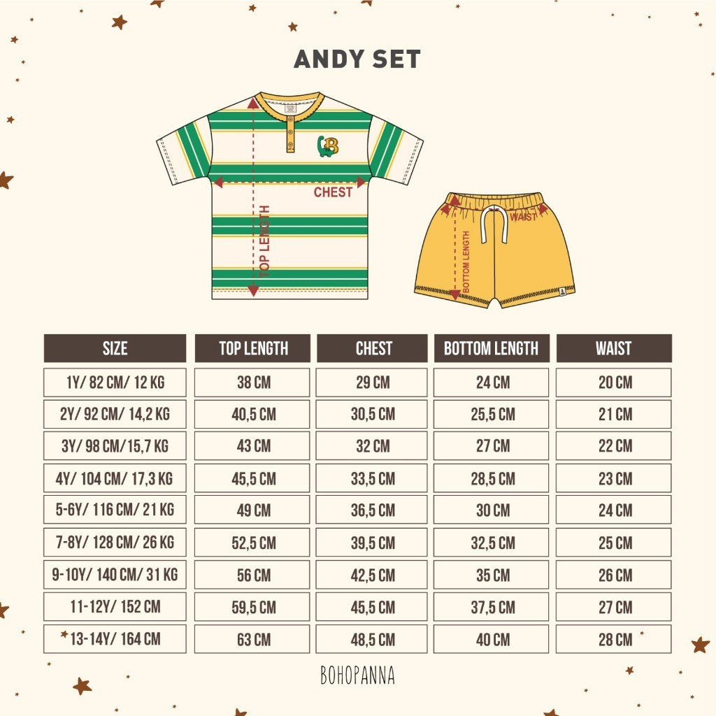 BOHOPANNA - ANDY SET - SETELAN ANAK LAKI-LAKI 2408