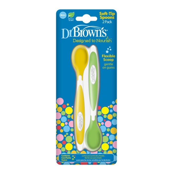 Dr Brown Soft Tip Spoon 2 pcs Dr Brown’s Sendok Makan Bayi