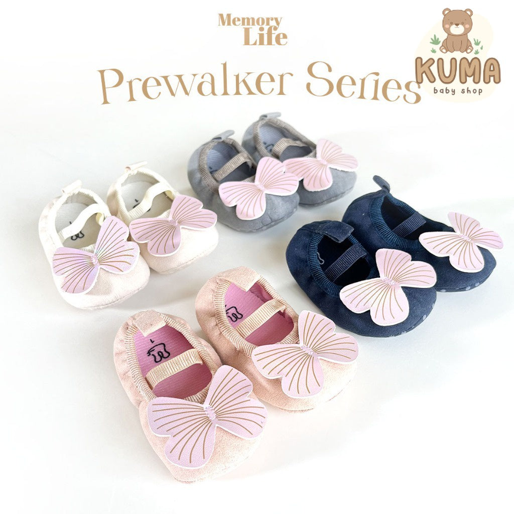 MemoryLife - Prewalker Ribbon Butterfly | Sepatu Prewalker Bayi Perempuan Umur 0 Bulan - 18 Bulan