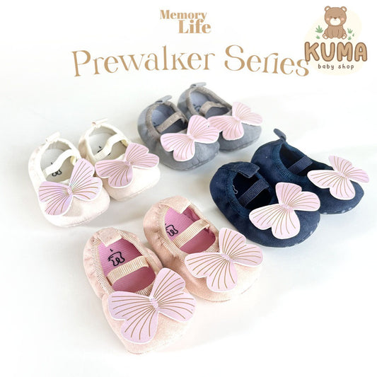 MemoryLife - Prewalker Ribbon Butterfly | Sepatu Prewalker Bayi Perempuan Umur 0 Bulan - 18 Bulan
