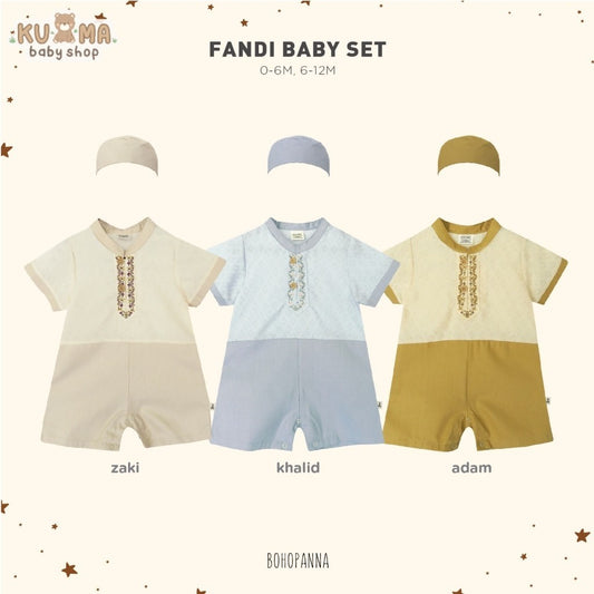 BOHOPANNA - RAYA COLLECTION 2025 - FANDI BABY SET - Setelan Baju Bayi - Baju Muslim - Baju Raya