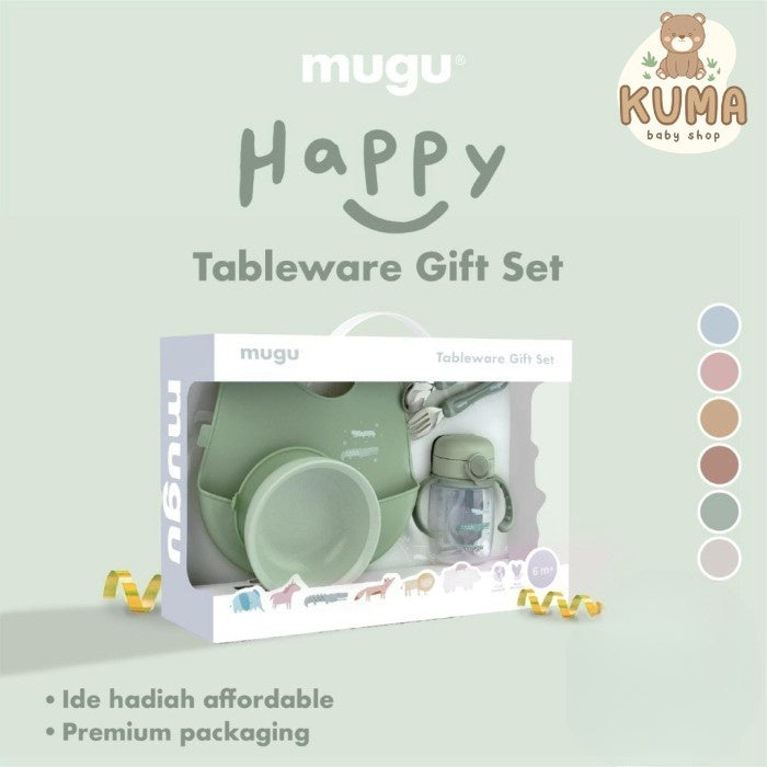 Set Perlengkapan MPASI - mugu Happy Tableware Gift Set