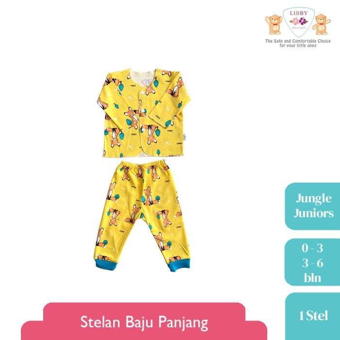 LIBBY Setelan Baju Panjang Newborn Motif Jungle Juniors (1 stel)