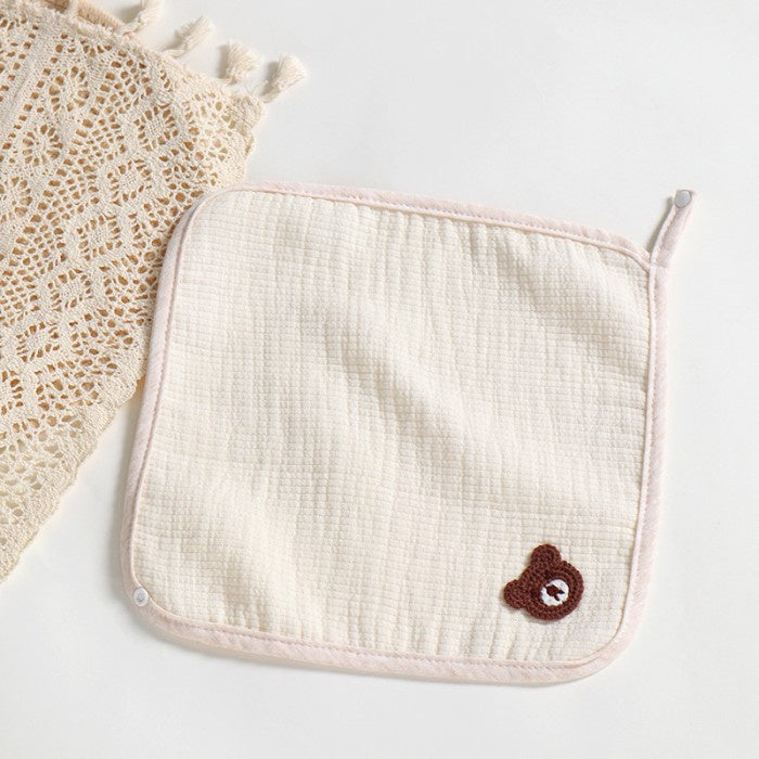 Kuma Bear Waslap dan Bib Lipat 2 in 1 Celemek Slaber 4027