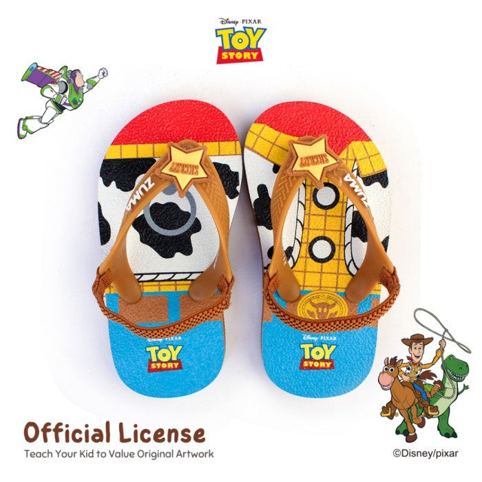 Zuma Baby x Disney Toy Story 1 Brown, Sandal Jepit Bayi Karet Tali