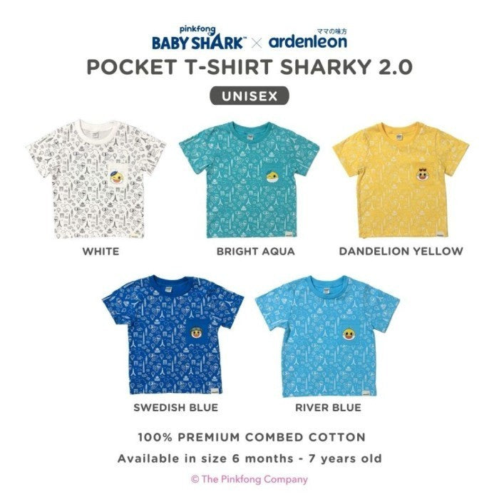 ARDENLEON Atasan Kaos Anak Shark Pocket T-shirt 2.0