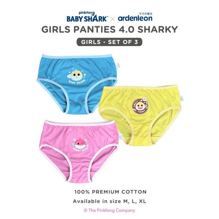 ARDENLEON Celana Dalam Pinkfong Baby Shark Girls Panties 4.0 (3 pcs)