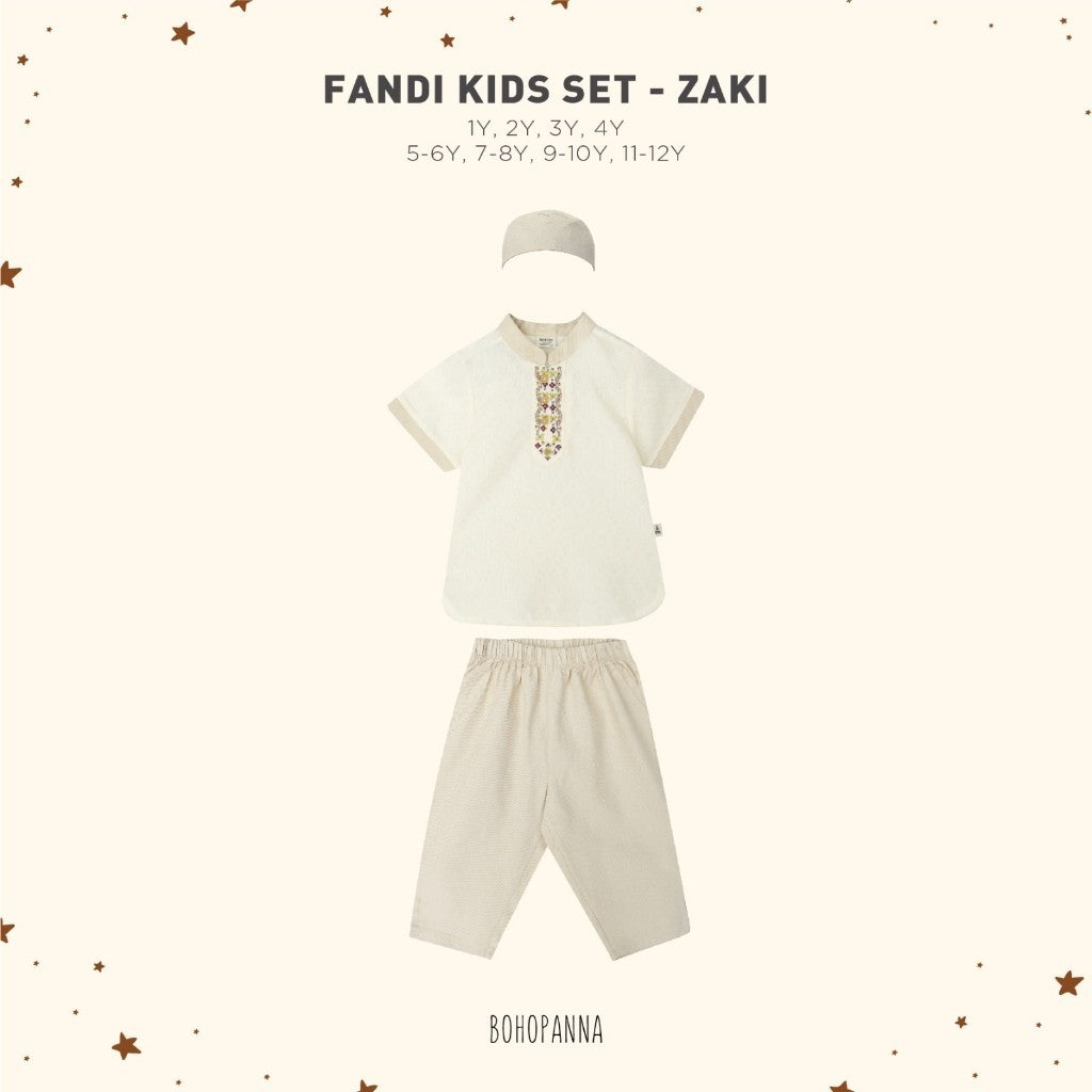 BOHOPANNA - RAYA COLLECTION 2025 - FANDI KIDS SET - Setelan Baju Bayi - Baju Muslim - Baju Raya