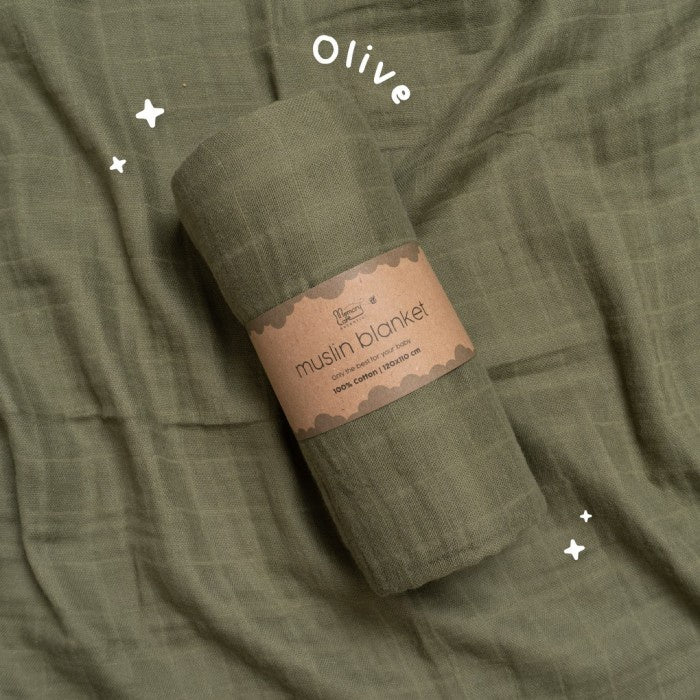 MemoryLife - Premium Plain Muslin Baby Blanket Swaddle | Kain Bedong