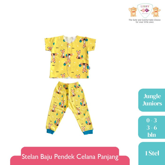 LIBBY Setelan Baju Pendek Celana Panjang newborn Jungle Juniors