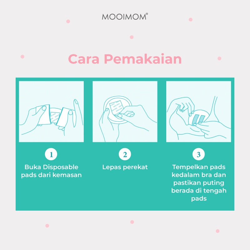 MOOIMOM Disposable Breast Pad 3D Ultra-Thin 10pcs - Penyerap ASI Sekali Pakai