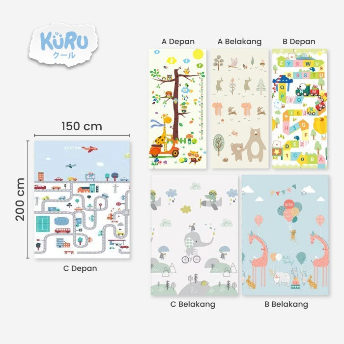 KURU PM2 XPE Playmat Bayi | Karpet Matras Bermain Anak Lipat 150 x 200