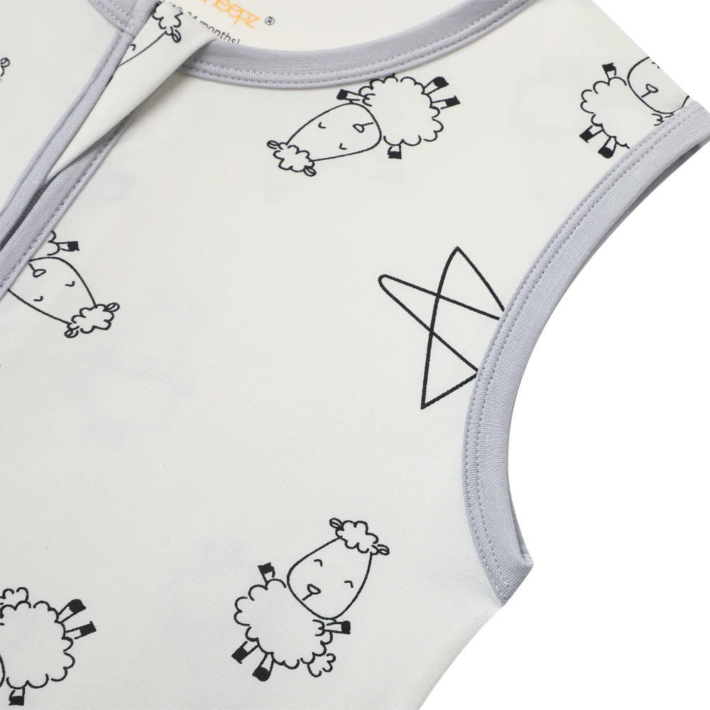 Baabaasheepz Wearable Blanket Zip Cute Big Star & Sheepz / Selimut Bedong Instan WHITE