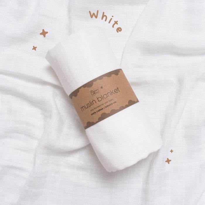 MemoryLife - Premium Plain Muslin Baby Blanket Swaddle | Kain Bedong