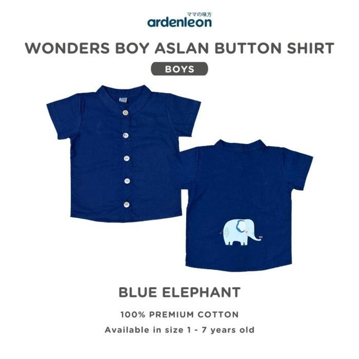 Ardenleon Atasan Anak Wonders Aslan Boy Button Shirt Kemeja Kancing