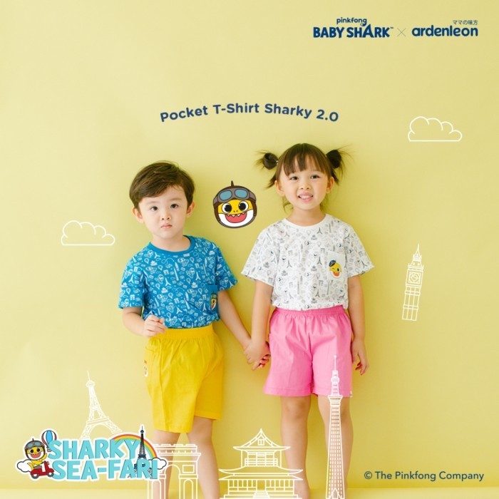 ARDENLEON Atasan Kaos Anak Shark Pocket T-shirt 2.0