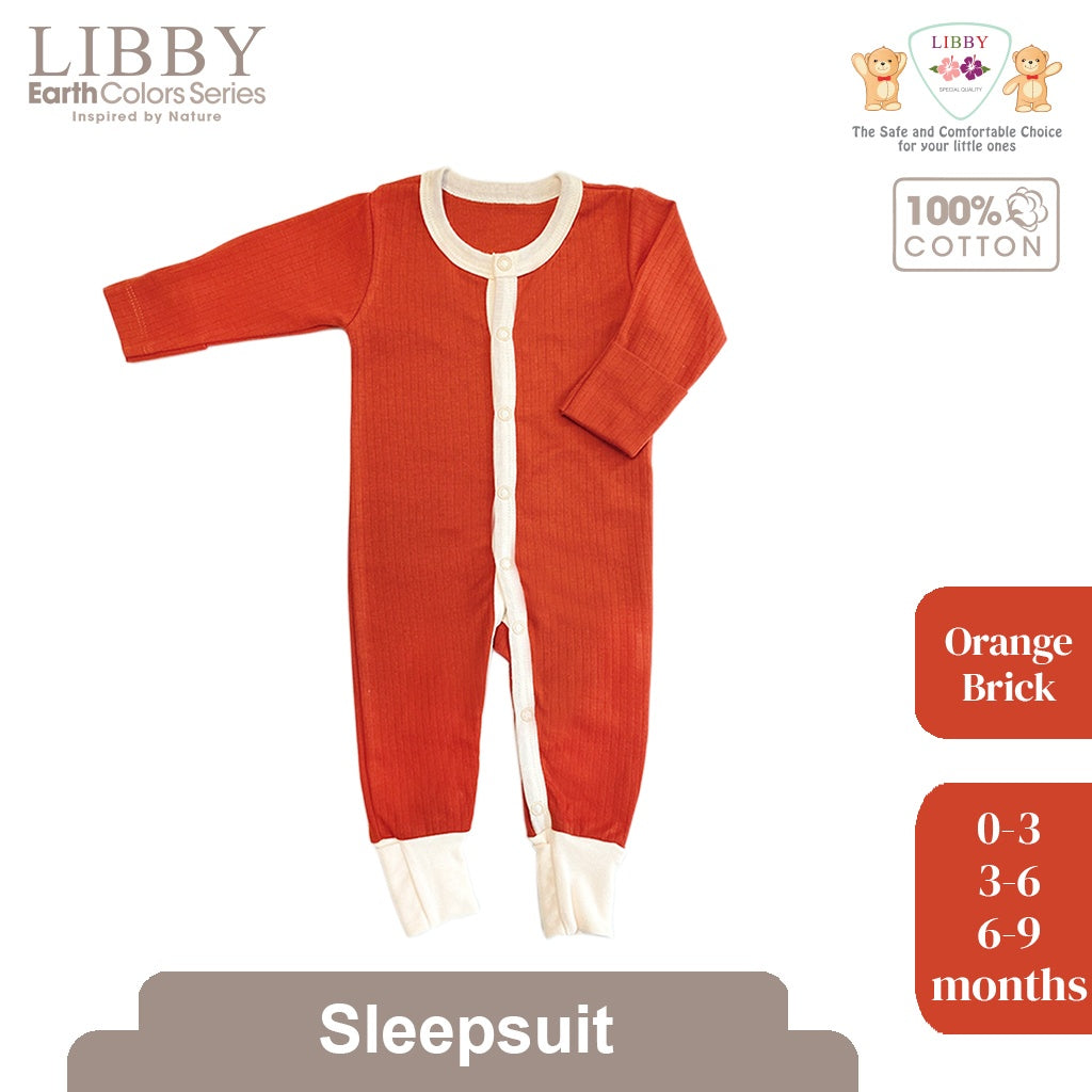 LIBBY Baju Tidur Bayi Sleepsuit Bodysuit Romper Polos Drop Needle 0-9 Bulan (1 Pcs / Pack)