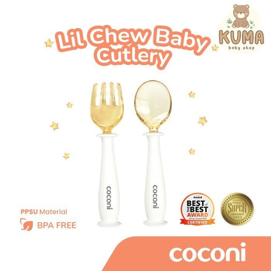 COCONI Lil Chew Baby Cutlery PPSU 2pcs | Sendok Garpu Anak PPSU