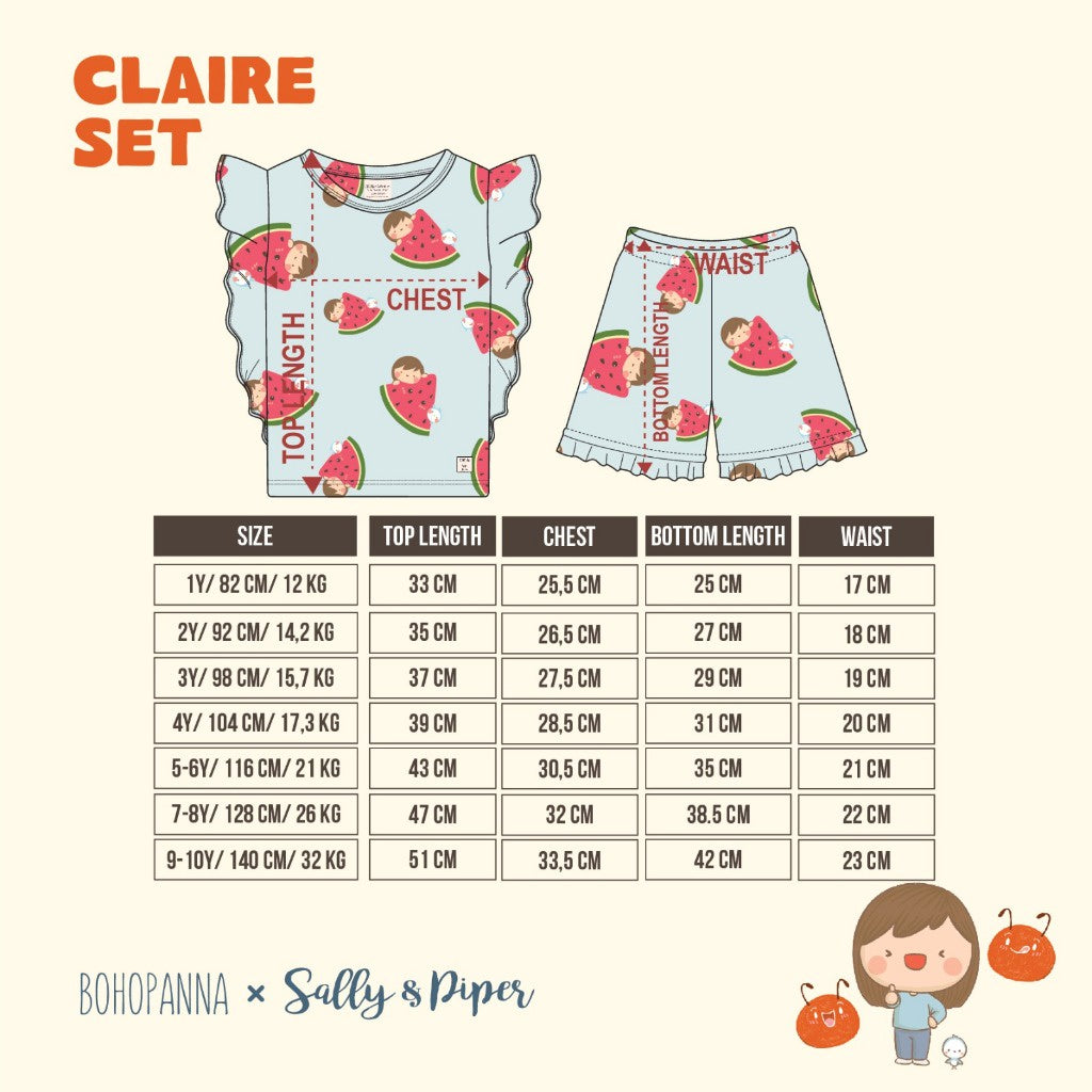 BOHOPANNA - BOHOPANNA X SALLY & PIPER - CLAIRE SET - Setelan Anak