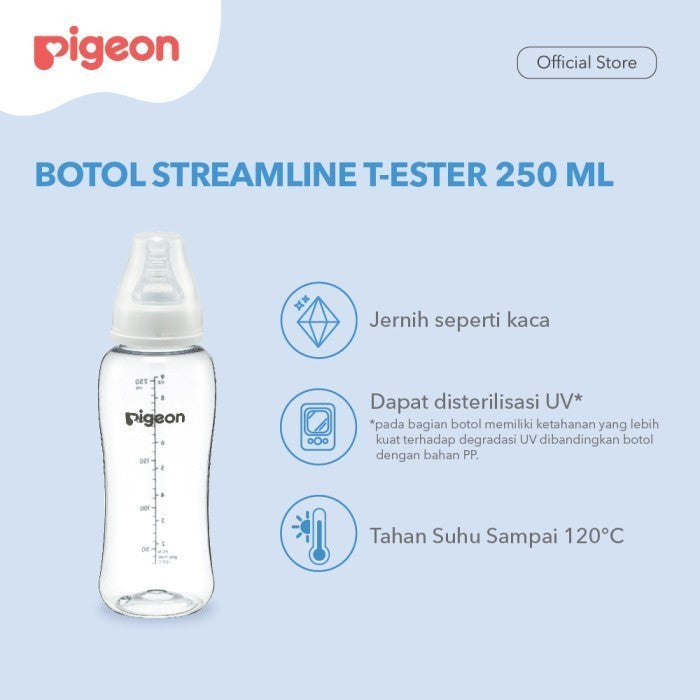 PIGEON Botol T-Ester Streamline 250ml with S-type Nipple Slim Neck
