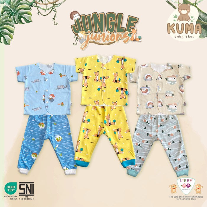 LIBBY Setelan Baju Pendek Celana Panjang newborn Jungle Juniors