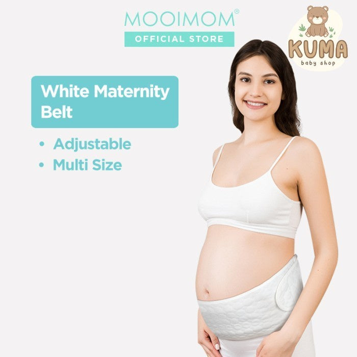 Penyangga Perut Ibu Hamil - MOOIMOM Cotton White Maternity Belt