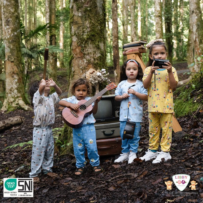 LIBBY Setelan Baju Panjang Anak Kecil Motif Jungle Juniors  (1 stel)