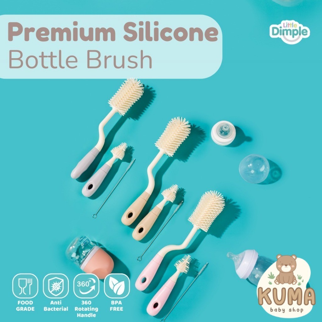 Little Dimple 3in1 Premium Silicone Bottle Brush Sikat Botol Silikon