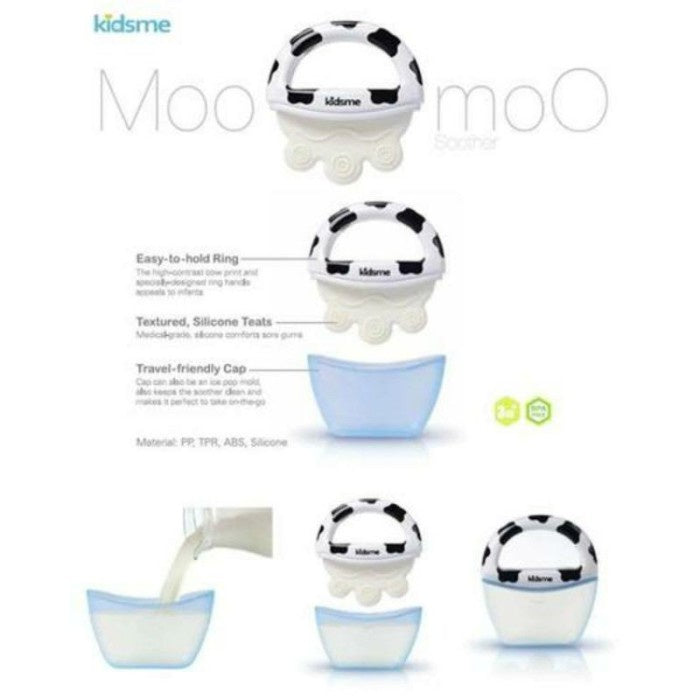 Kidsme moo moo icy teether gigitan bayi soothing relief baby ice maker