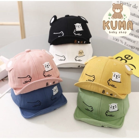 TOPI BASEBALL HUG BEAR TOPI ANAK MOTIF BERUANG LUCU FASHION TOPI ANAK