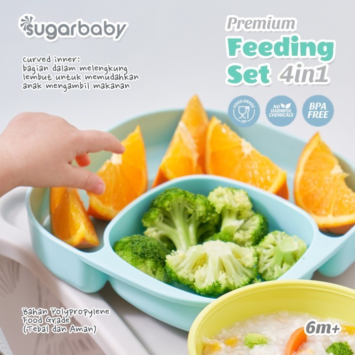 Sugar Baby Premium Feeding Set 4in1/Tempat Makan Bayi/Alat Makan Bayi