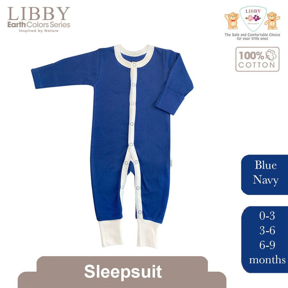 LIBBY Baju Tidur Bayi Sleepsuit Bodysuit Romper Polos Drop Needle 0-9 Bulan (1 Pcs / Pack)