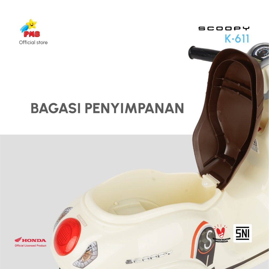 MAINAN ANAK MOTOR FOOT TO FLOOR HONDA SCOOPY K611 - PMB TOYS