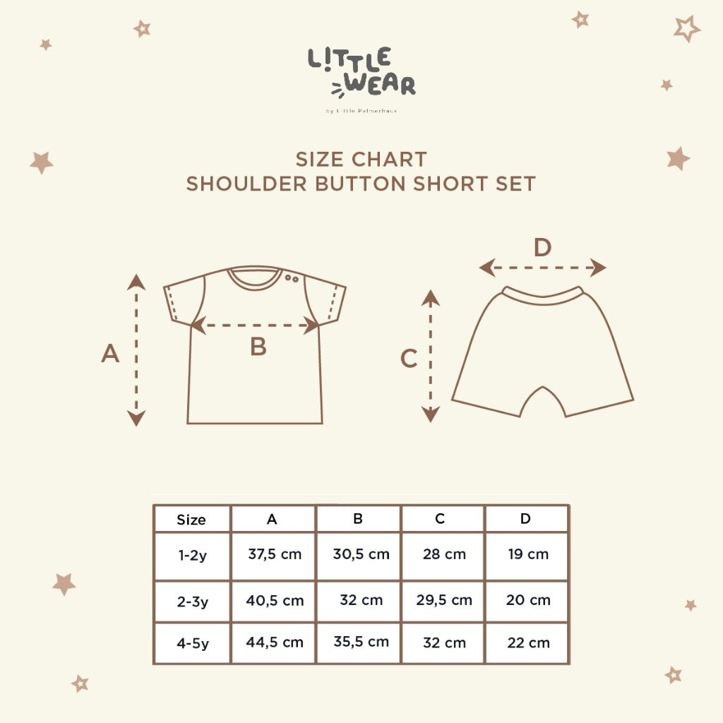 Little Palmerhaus - Little Wear Shoulder Button Short Set 21.0 (Setelah anak lengan pendek)