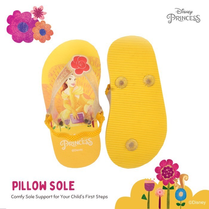 Zuma Baby x Disney Princess Belle Yellow, Sandal Jepit Bayi Karet