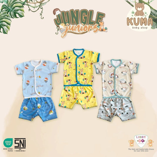 LIBBY Setelan Baju Pendek Anak Kecil Motif Jungle Juniors (1stel)