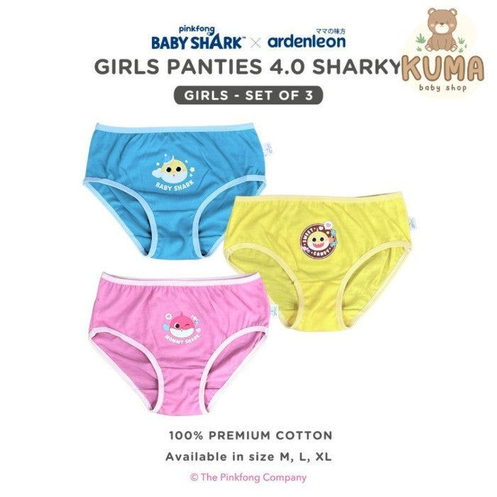 ARDENLEON Celana Dalam Pinkfong Baby Shark Girls Panties 4.0 (3 pcs)