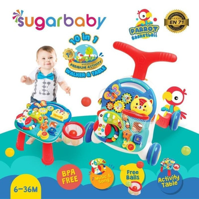 Sugar Baby 10IN1 Premium Activity Walker & Table - Push Walker