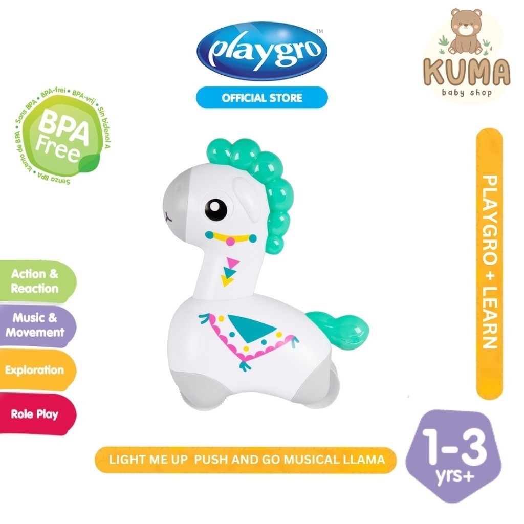 Playgro Light Push Go Musical Llama - Mainan Musik Anak