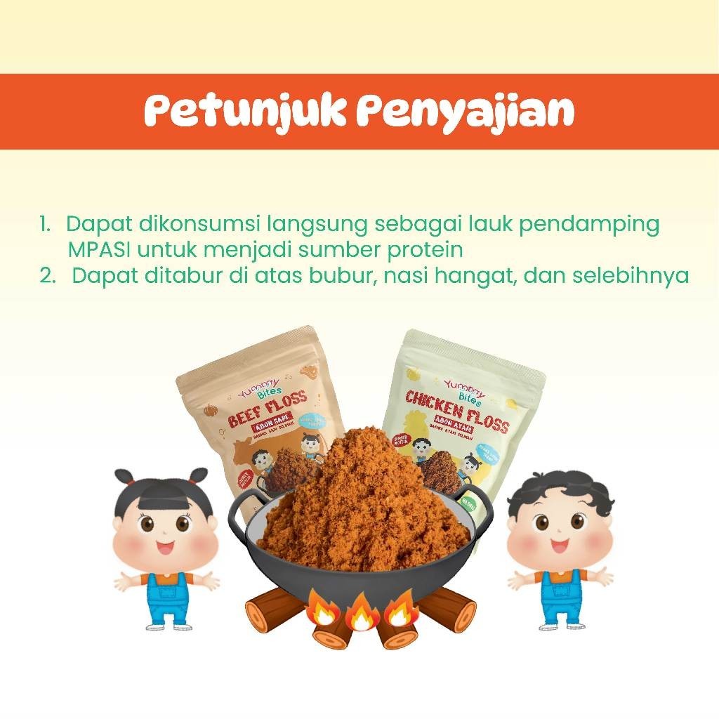 [NIKITA WILLY EXCLUSIVE] Yummy Bites Abon Mpasi & Anak 100 GR [Abon Ayam, Abon Sapi] - BB Booster - NO MSG