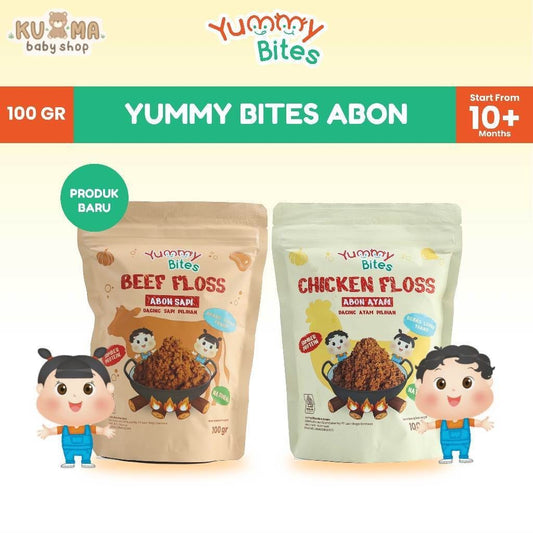 [NIKITA WILLY EXCLUSIVE] Yummy Bites Abon Mpasi & Anak 100 GR [Abon Ayam, Abon Sapi] - BB Booster - NO MSG