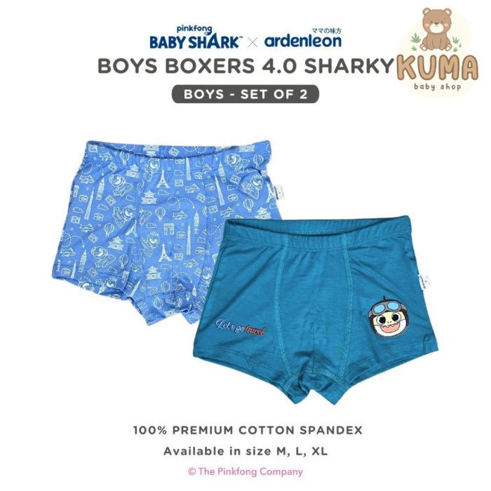 ARDENLEON Celana Dalam Pinkfong Baby Shark Boys Boxers 4.0 (2 pcs)