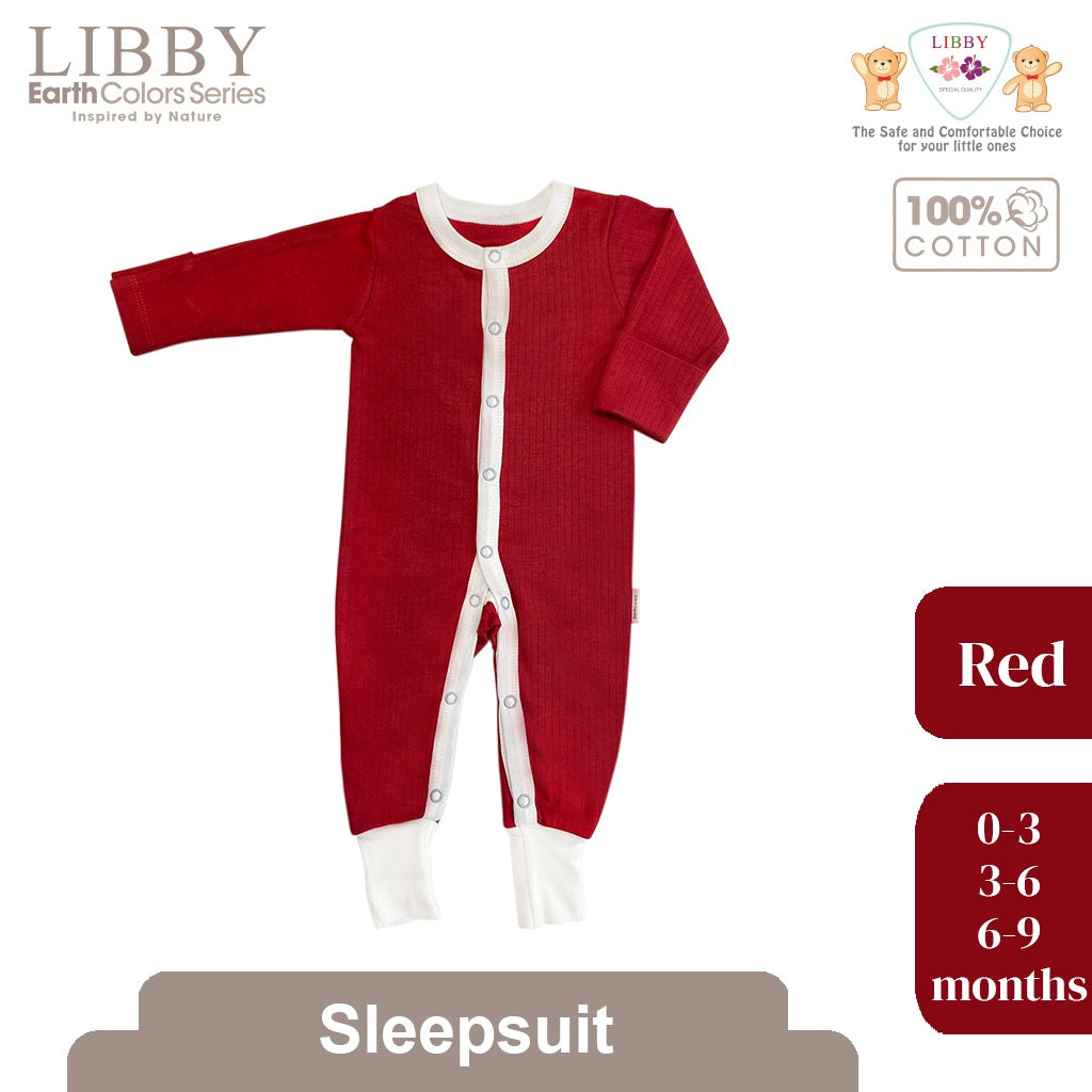 LIBBY Baju Tidur Bayi Sleepsuit Bodysuit Romper Polos Drop Needle 0-9 Bulan (1 Pcs / Pack)