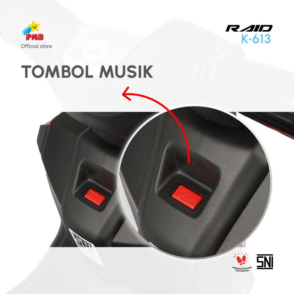 Mainan Anak Motor FOOT TO FLOOR  K613 RAID - PMB TOYS