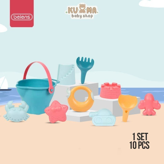 BEIENS BEACH BUCKET SAND TOYS MAINAN CETAKAN PASIR EMBER SEKOP ANAK