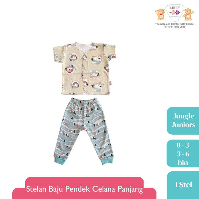 LIBBY Setelan Baju Pendek Celana Panjang newborn Jungle Juniors