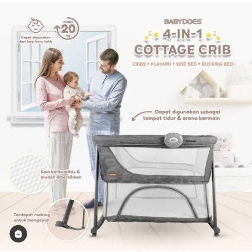 BABYDOES SIDE BED CH ZK 1692 SN GREY / BABY BOX / TEMPAT TIDUR BAYI