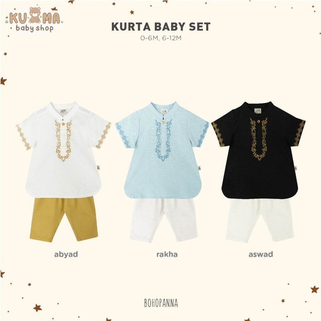BOHOPANNA - RAYA COLLECTION 2025 - KURTA BABY SET - Setelan Baju Bayi - Baju Muslim - Baju Raya