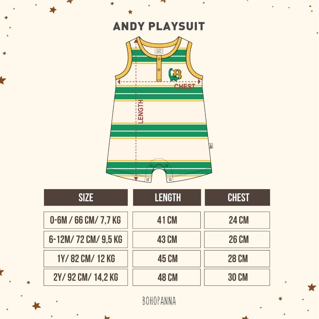 BOHOPANNA - ANDY PLAYSUIT - JUMPER ANAK 2481 Dinosaur