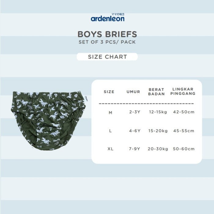 Ardenleon Boys Briefs 3pcs Celana Dalam Anak Laki
